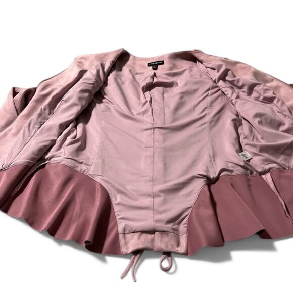 Lane Bryant Ultra Suede Peplum Jacket 24W Pink Zip Front - Picture 10 of 10